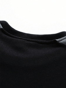 Sweat-shirt pour homme tendance automne-hiver avec manches raglan et design contrasté 100% coton col rond - Vente en gros - Product Image 4