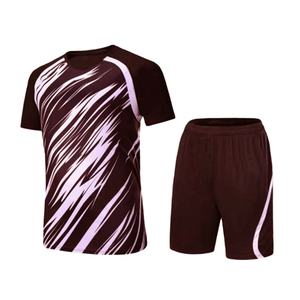 Ensemble d'uniformes de football unisexe entièrement personnalisable, respirant, à séchage rapide, anti-humidité, 100% polyester, pour équipe - Product Image 2