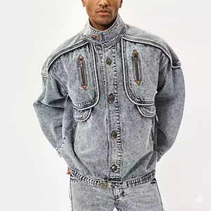 <b>Men's</b> Washed Denim <b>Jacket</b> Regular Fit Turn-down Collar Single Breasted Button Closure Casual Style Autumn Wear - Product Image 3