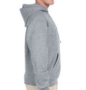 Sudadera con Capucha Gris para Hombre, Color Sólido, Informal, de Forro Polar, Corte Regular, para Otoño, con Bolsillo Tipo Canguro, 100% Algodón - Product Image 3