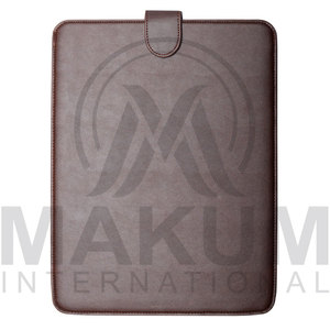 Brown Leather <b>Laptop</b> <b>Sleeve</b> Case with Crocodile Pattern Interior and Gray Textured Side Panel <b>laptop</b> cover - Product Image 4