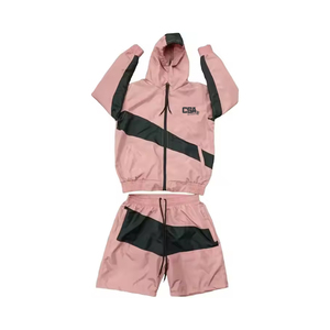 Breathable Windbreaker <b>Short</b> Set For Men Lightweight Running Fitness Training Two Piece Sportswear Outfit - Product Image 1