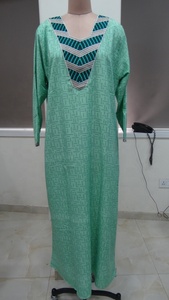 Vestido largo de abaya con estampado floral para mujer, caftán musulmán, abayas, india - Product Image 6