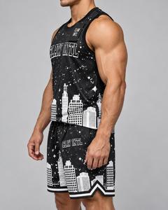 Conjunto de Uniforme de Baloncesto Unisex CLAW INTL, Negro y Blanco, Estampado Digital Urbano, Poliéster Transpirable, Uniforme para Adultos con Fusión sin Costuras - Product Image 3