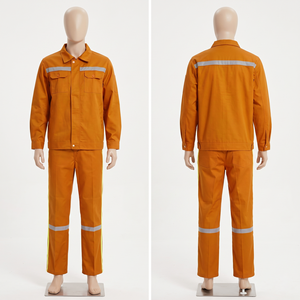 Tenue de Travail Homme 245 GSM en Sergé Poly-Coton Rouge avec Panneaux Réfléchissants sur Poitrine et Dos, Personnalisable avec Broderie et Impression de Logo - Product Image 5