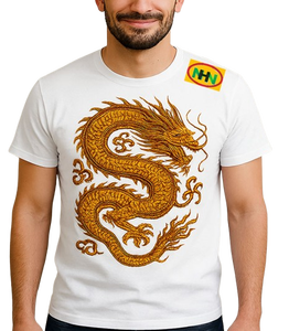 เสื้อยืดคอตตอนพิมพ์ลายพรีเมียม ระบายอากาศได้ดี ไซส์ใหญ่พิเศษ ป้องกันขนร่วง โลโก้ด้านหน้าสั่งทำได้ ขายส่งสำหรับผู้ค้าปลีก - Product Image 1