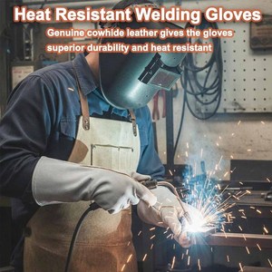 Guantes de Soldadura de Cuero Vacuno de Alta Resistencia para Seguridad Industrial, Resistentes a la Abrasión, para Bomberos y Construcción - Product Image 3