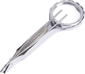 Professional Eyebrow Tweezers Magnifying Glass Slant Tip High Carbon Steel Ingrown Hair Splinter <b>Remover</b> <b>Tool</b> - Product Image 4