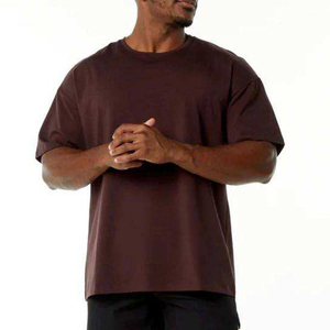T-shirt en jersey de coton à manches courtes et col rond pour homme, couleur unie, coupe classique, style décontracté - Product Image 1