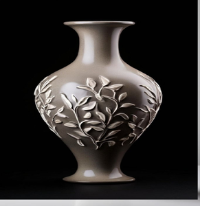 Vase noir élégant orné de délicates branches de cerisier rose. Disponible aux prix de gros. Décor artistique en céramique. - Product Image 3