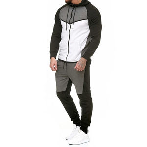 ชุดวอร์มแร็กแลนพรีเมียมสำหรับผู้ชาย |   ชุดวอร์มสีดำออบซิเดียนและสีเทาเฮเทอร์แบบคัลเลอร์บล็อก |   ชุดวอร์มออกกำลังกายสำหรับยิมในเมือง - Product Image 3