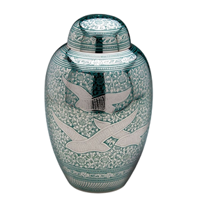 Urna Funeraria de Alta Calidad, Nueva, Modelo BA-8544 de B INTERNATIONAL, Duradera, para Cenizas Humanas, Color Negro y Dorado con Diseño Floral, Metálica, 220 Pulgadas Cúbicas - Product Image 5