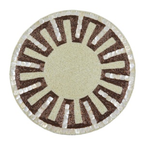 Multiple <b>Beads</b> Design Rounded Place mat With Colored Design For Home Decor Tableware Dinning Table Party and Wedding Design Pads - Product Image 1