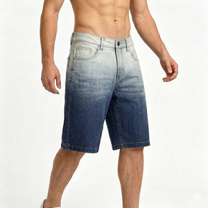 Shorts en jean pour hommes, coupe ample, délavés aux enzymes, style vintage, streetwear, collection 2026, vente chaude - Product Image 1