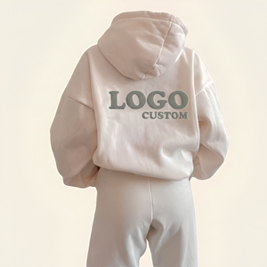 Sweat-shirt à capuche oversize pour femme, logo au dos, impression personnalisée en silicone, 100% coton tricoté, vêtements d'automne - Product Image 1