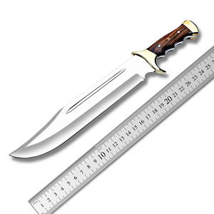 Couteau Bowie de camping OEM fait main de haute qualité, lame en acier inoxydable, manche en bois, pour la chasse et la survie en extérieur, garantie 3 ans - Product Image 4
