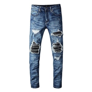 Pantalones Vaqueros Acampanados Elásticos de Moda para Hombre, Cintura Alta, Lavado Nieve, Transpirables, Ecológicos, Estilo Urbano, Rotos, de Alta Calidad - Product Image 2