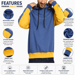 Precio al por mayor Sudaderas con capucha 100% algodón Diseño personalizado Sudadera con capucha para hombre Mangas largas Sudaderas con capucha estilo streetwear para hombre - Product Image 5