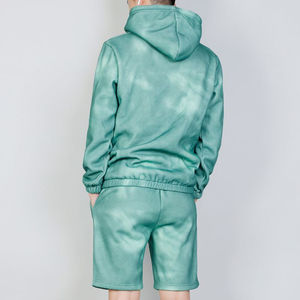 Ensemble de survêtement unisexe professionnel en coton de haute qualité avec sweat à capuche zippé et short, imprimé tie-dye pour homme, idéal été comme hiver - Product Image 3