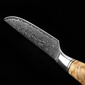 Ensemble de 6 couteaux à steak haut de gamme en acier Damas écologique avec manche en bois de sycomore figuré pour restaurants et usage domestique - Product Image 3