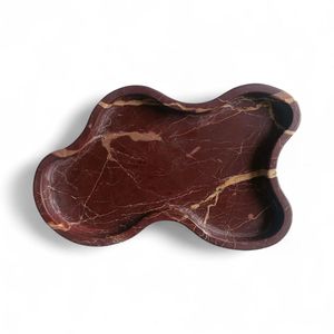 Plateau irrégulier en marbre blanc moderne, plateau de service design en pierre, plateau de présentation pour table basse, décoration d'intérieur, produit très vendu - Product Image 5