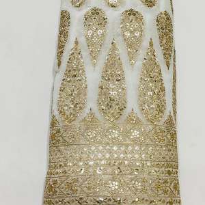 Premium Abaya Sequin Embroidery Fabric Velvet Net Mesh <b>Textile</b> For Gulf UAE Modest Fashion Garment Supply - Product Image 3