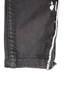 <b>Men's</b> High Quality Mid Gray Plaid Straight Jeans Enzyme Wash 100% Cotton Lace Detail Softener Side Pockets Casual Breathable - Product Image 4