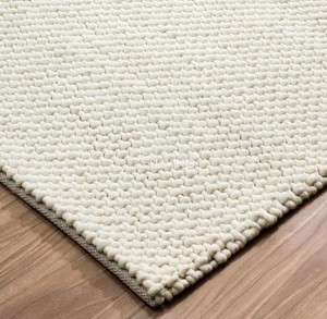 Alfombra Trenzada a Mano de Lana/Algodón con Diseño de Guijarros |   Alfombra de área con borde texturizado de tamaño personalizado |   Alfombra Tradicional de Pelo Plano Ecológica - Product Image 1