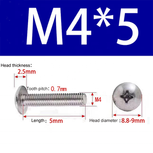 Tornillos de Cabeza de Hongo en Oferta del Fabricante, Tornillos de <span class=keywords><strong>M</strong></span>áquina de Cabeza Plana Grande, Galvanizados, de Acero Inoxidable SS304, con Cabeza Phillips - Product Image 5
