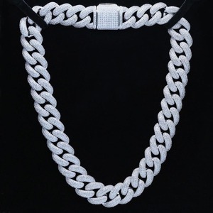 Chaîne cubaine en moissanite VVS sertie de pierres, directement de l'usine, pour bijoux hip-hop tendance, disponible en gros - Product Image 4