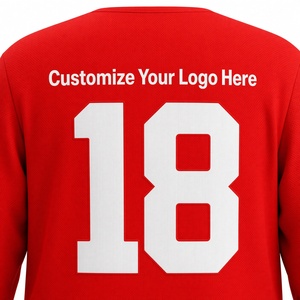 Jersey de Hockey sobre Hielo Personalizado de Santa Claus para Hombre, Rojo y Blanco, Manga Larga, Sublimado, 100% Poliéster, Transpirable, Ropa Deportiva de Invierno - Product Image 3