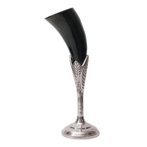 Handmade Viking <b>Drinking</b> Horn Goblet with Decorative Metal Stand Medieval Norse Beverage Cup for Gifts - Product Image 3