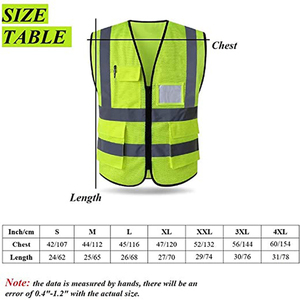 Gilet de sécurité réfléchissant haute visibilité avec plusieurs poches et porte-badge pour la construction et le contrôle de la circulation - Product Image 5