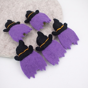 Handmade Wool Felt Halloween <b>Witch</b> Bag Charm Soft Eco-Friendly <b>Decorative</b> Keychain Custom Color Gift Accessory - Product Image 2