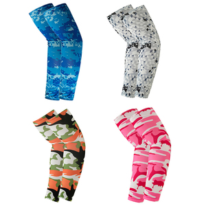 Manchons de compression sportifs unisexes personnalisés à motif camouflage géométrique, protection solaire UV et effet rafraîchissant - Product Image 4