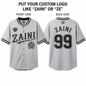 Camiseta de Béisbol para Hombre de Malla de Poliéster Premium de 220 GSM, Gris y Negro, con Logotipo Bordado Personalizado y Botones, Ropa Deportiva de Equipo - Product Image 1