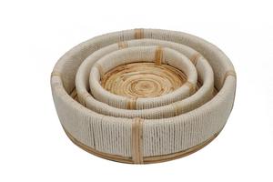 2026 New Model Round jute Woven <b>Basket</b> with Lid Rattan Rope Storage Bin Natural Cotton Rope Organizer for Home Kitchen - Product Image 2