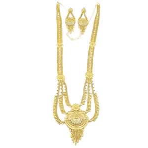 Wholesale 14K 18K 24K Micro Gold Floral Design Rani Haar Necklaces <b>Set</b> Indian <b>Wedding</b> Jewelry <b>Set</b> Fashion Brass Gold Jewelry <b>Set</b> - Product Image 2
