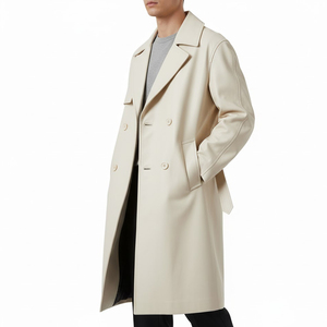 Solid Trader Premium Quality Light Weight Top Quality Sleek Minimalist Appearance Elegant Outerwear Mens <b>Long</b> <b>Leather</b> <b>Jacket</b> - Product Image 4
