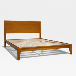 โครงเตียงไม้ OEM/ODM ดีไซน์มินิมอลแบบญี่ปุ่น ผลิตจากไม้ยางพารา เตียงแพลตฟอร์ม ผลิตในเวียดนาม ผู้ผลิตเฟอร์นิเจอร์ห้องนอน - Product Image 1