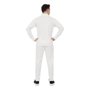 Chándal Blanco para Hombre, Cierre Completo, Corte Regular, Color Sólido, Ropa Deportiva Informal con Bolsillos Laterales, Transpirable, de Algodón, para Primavera - Product Image 2