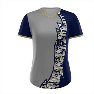 Wholesale OEM <b>Baseball</b> Jersey Uniform Set Unisex Adults Team Heat-Transfer Printed V-neck Button Quick Dry Breathable Front - Product Image 2