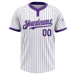 Jersey de Softbol de Manga Corta con Dos Botones y Nombre de Equipo Personalizado OEM, con Impresión por Transferencia de Calor, 100% Poliéster, Posiciones para Logotipo Personalizado - Product Image 4