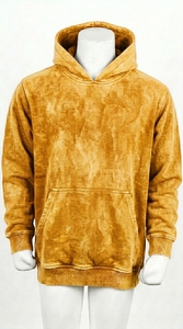 Custom Logo Acid Wash Tie Dye <b>Hoodie</b> 400GSM Heavyweight Cotton Mustard Yellow Vintage Mineral Wash Pullover Sweatshirt Wholesale - Product Image 4