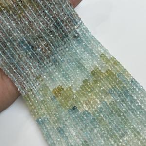 Cuentas facetadas de aguamarina natural de 5-6 mm, hilo de piedras preciosas de aguamarina azul verdosa, cuentas sueltas de aguamarina para joyería - Product Image 5