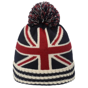 Unisex Knitted Beanie Hat With Pom-Pom American And British Flag Design 100 Acrylic <b>Winter</b> <b>Cap</b> For Adults 56-58CM - Product Image 4