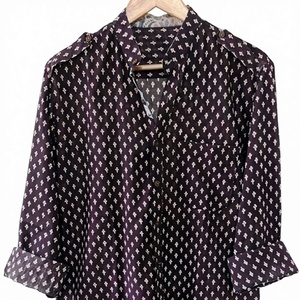 Camisa de Hombre con Estampado de Bloques Personalizado al por Mayor, con Cuello Alto y Botones, Diseño Casual para Hombre - Product Image 1