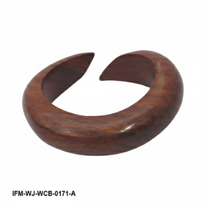 Handmade Natural <b>Wood</b> Open Cuff <b>Bangle</b> Sculptural Curved Crescent Statement Bracelet Gift For Her - Product Image 5