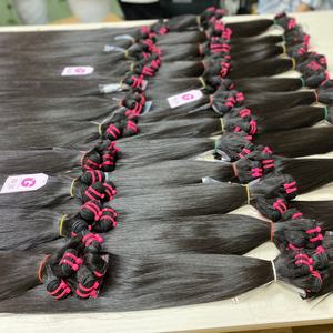 Vietnam 100% vierge Remy Extension de cheveux humains de haute qualité Double tissage Drawn Bundle avec Afro Curl Styles lâche Deep Wave Style - Product Image 5