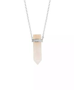 Collana pendente esagonale in pietra al quarzo 14k placcata in oro o argento | Macis's - Product Image 1